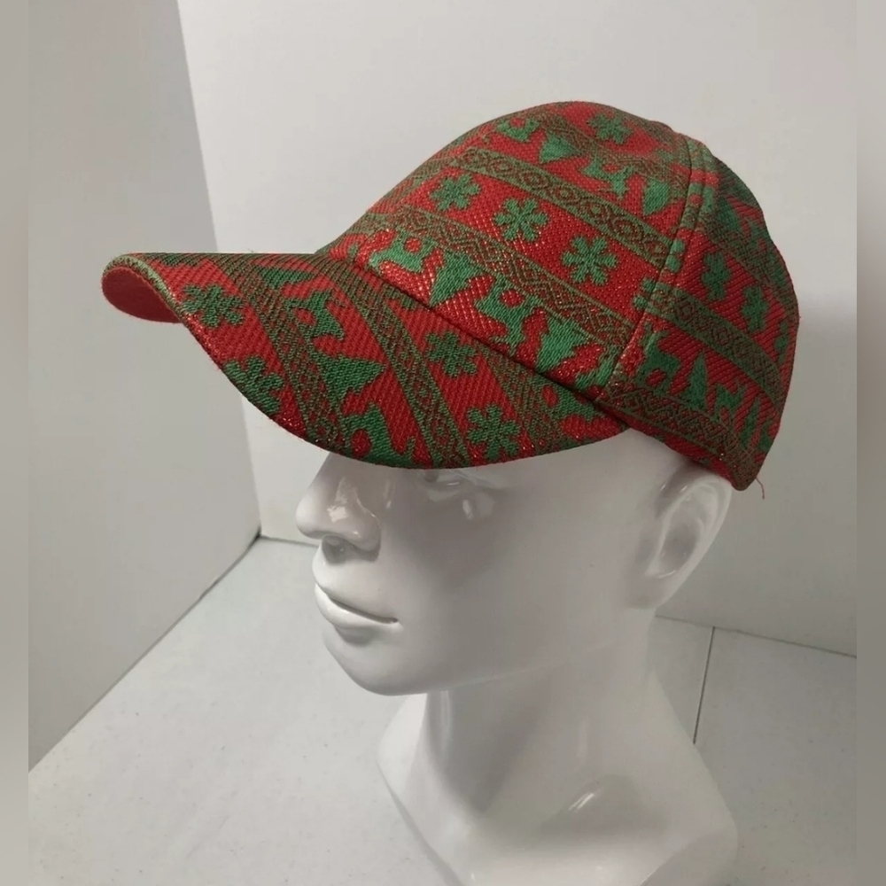 Pugs Christmas Holiday Adjustable Hat Cap Red green Nwot